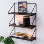 Hanah Home Violaceae Estantería de Pared Moderna e Industrial en Negro y Nogal